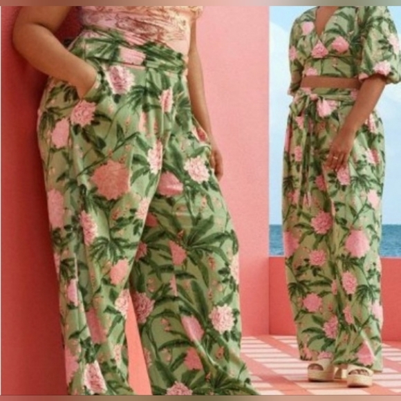 Agua Bendita Pants - NWT floral wide leg pants size large